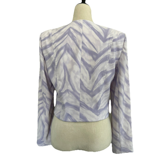 Alberto Makali x Cache Jacket Womens Size 8 Purple Abstract Cropped Zip Closure - Picture 3 of 11
